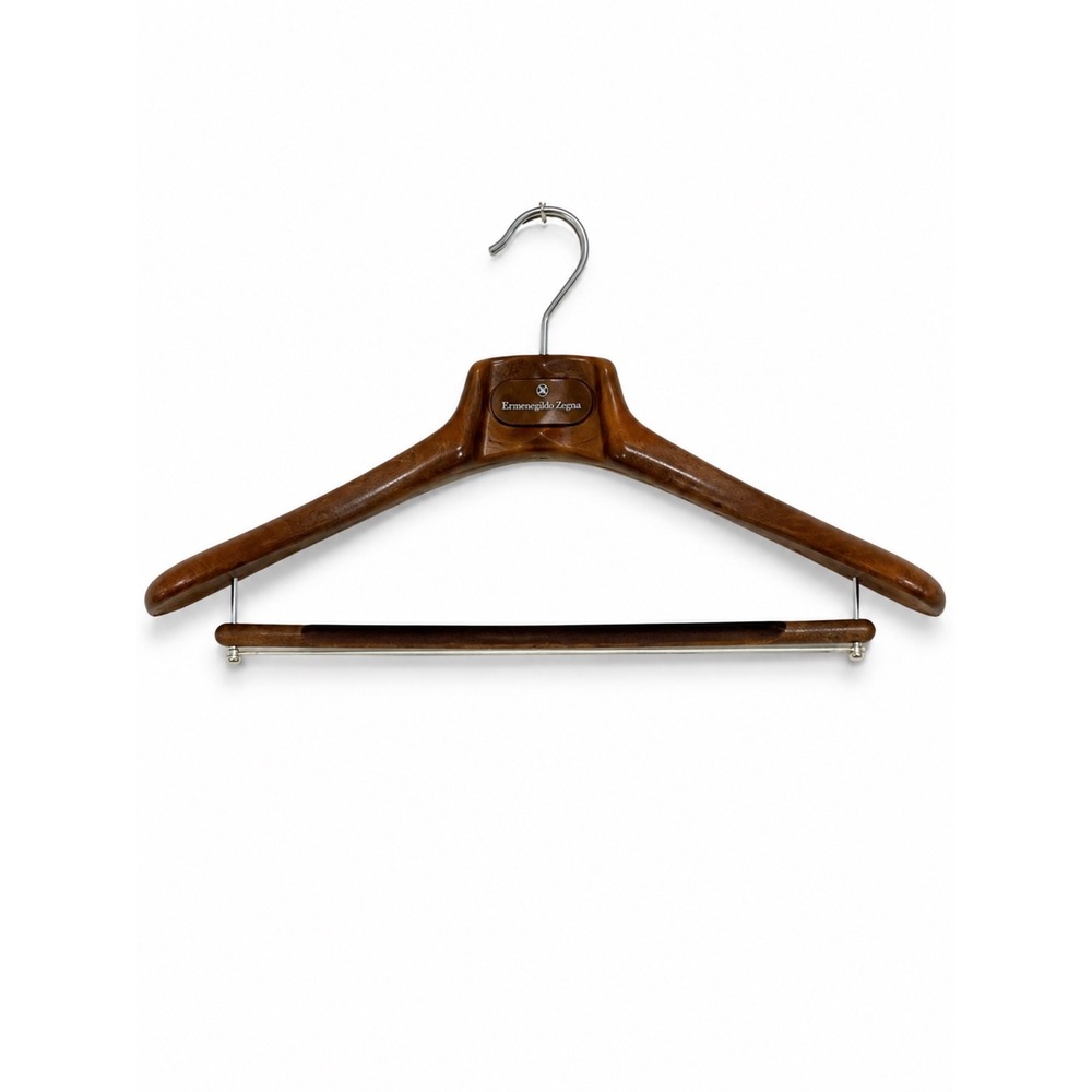 Ermenegildo Zegna Luxury Wood Suit Hanger Wide shoulder Non-Slip Trouser Bar - Picture 4 of 6